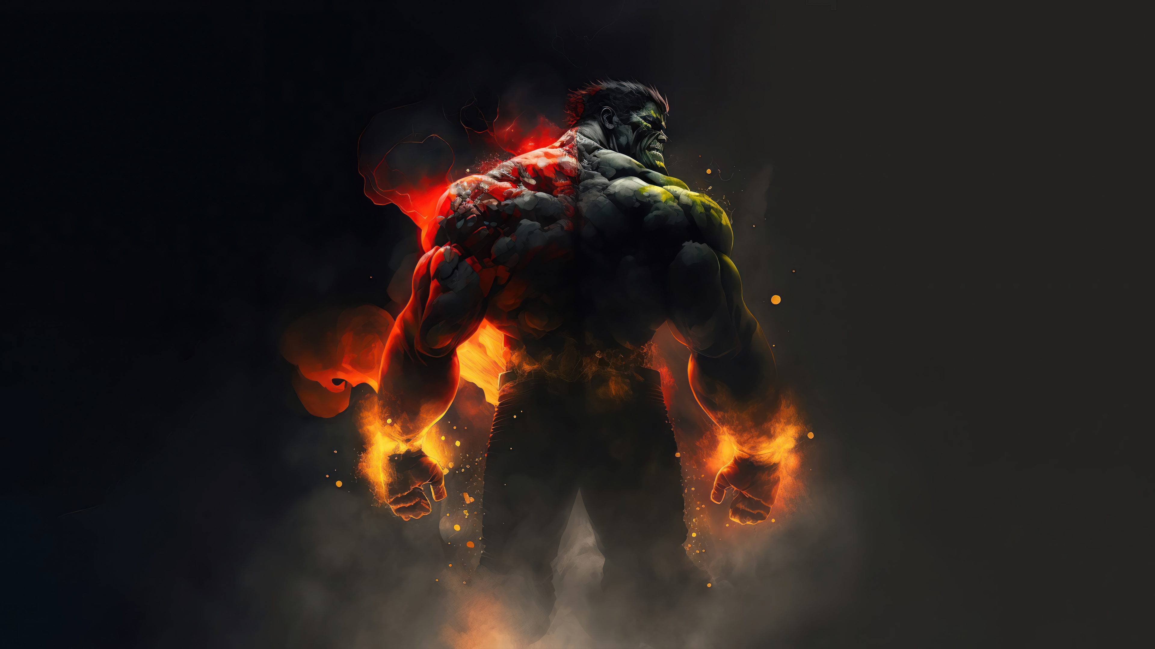 Marvel Thor Ragnarok Hulk Circle Of Flames Tank Top Senza Maniche