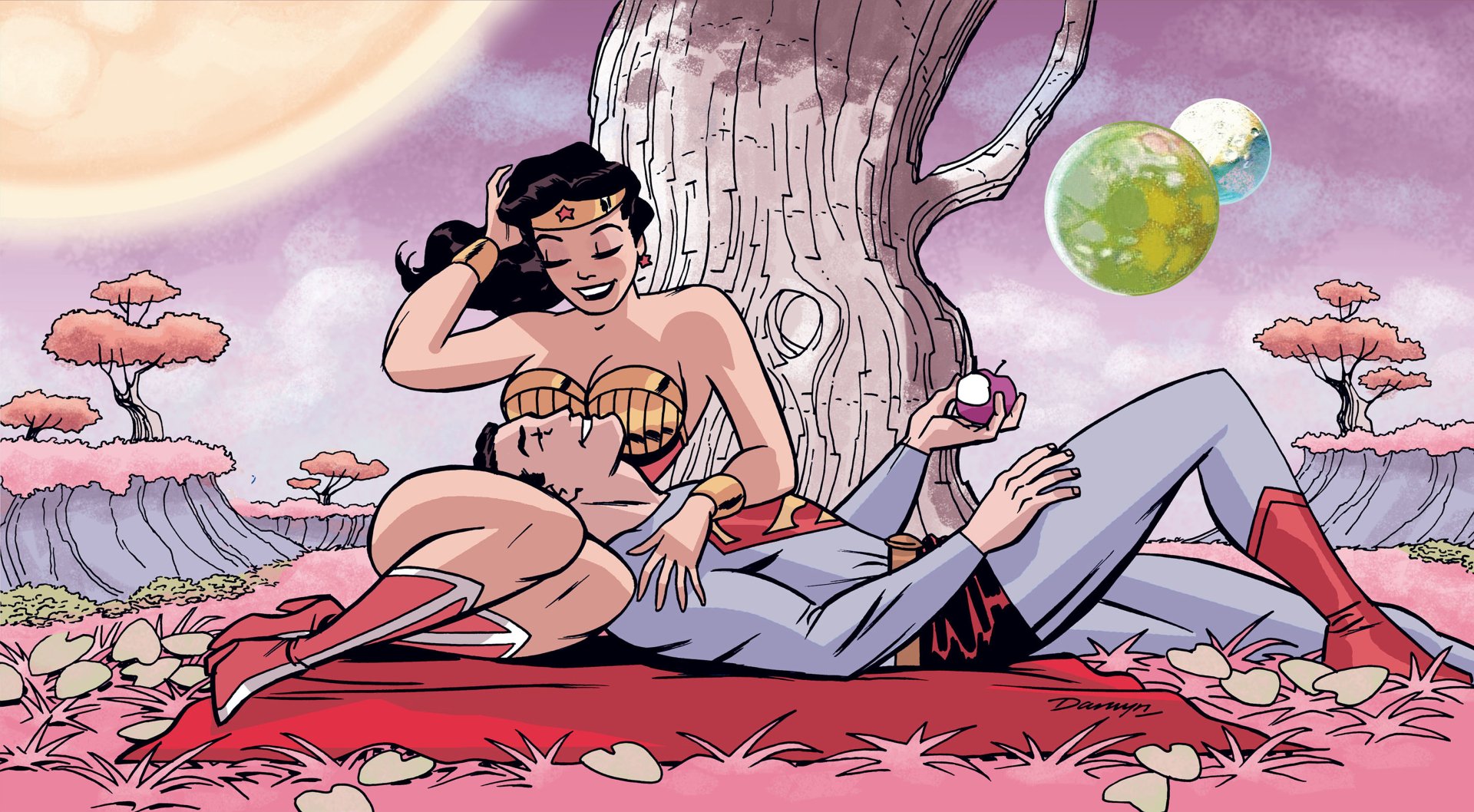 Download Comic Superman/Wonder Woman 4k Ultra HD Wallpaper by Darwyn Cooke