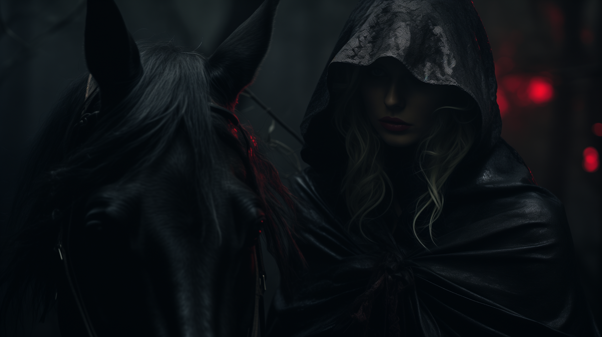 Download Witch Horse Dark Ambiance AI Art HD Wallpaper
