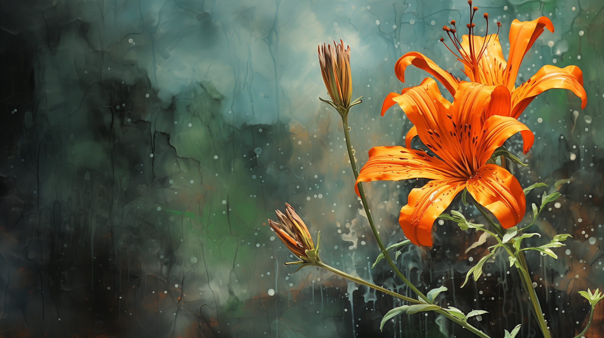 Vivid orange wildflower in full bloom with a blurred background, HD desktop wallpaper and background.