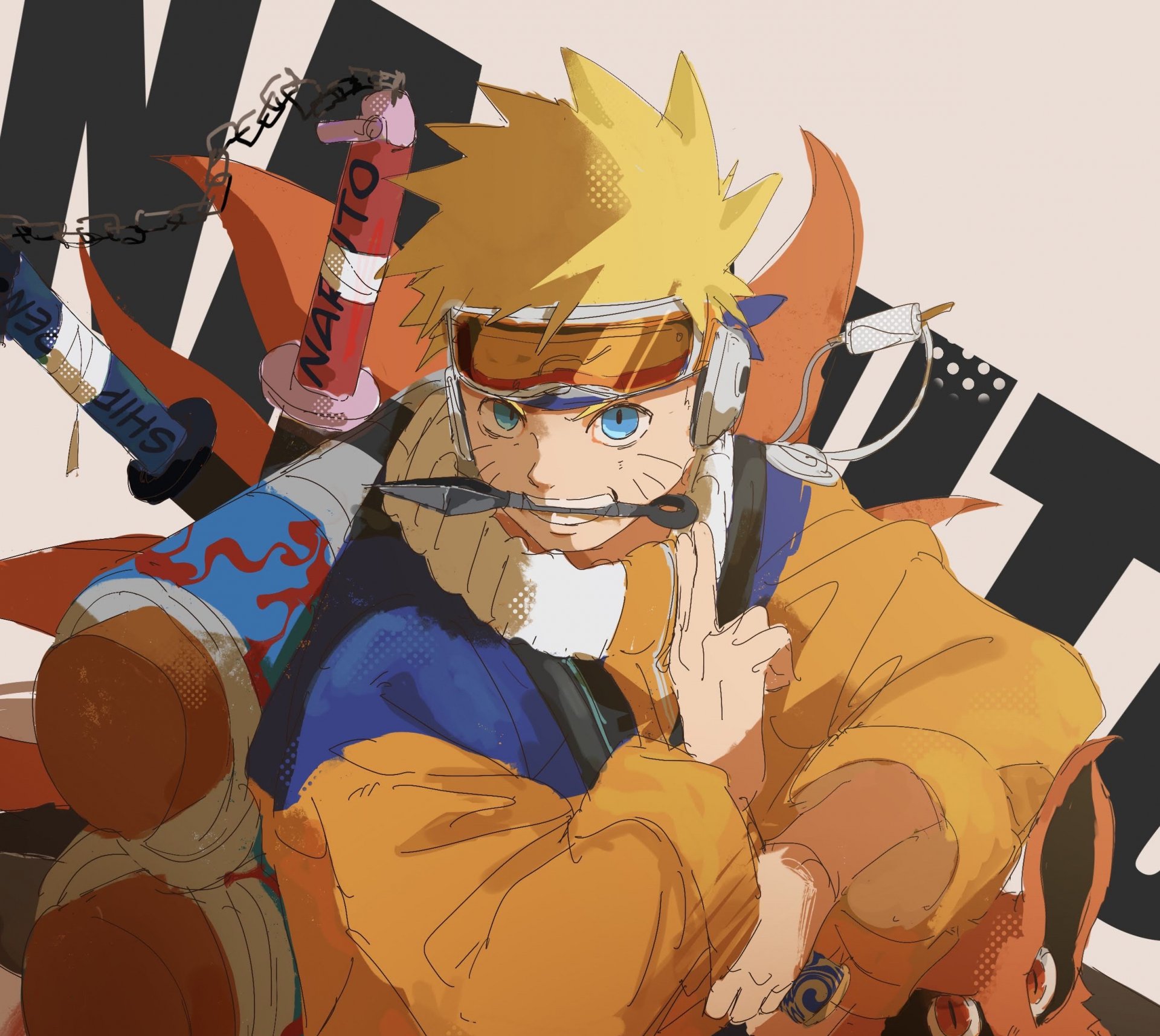 HD PC desktop wallpaper featuring Naruto Uzumaki from the anime Naruto in an action pose with vibrant colors and dynamic elements.