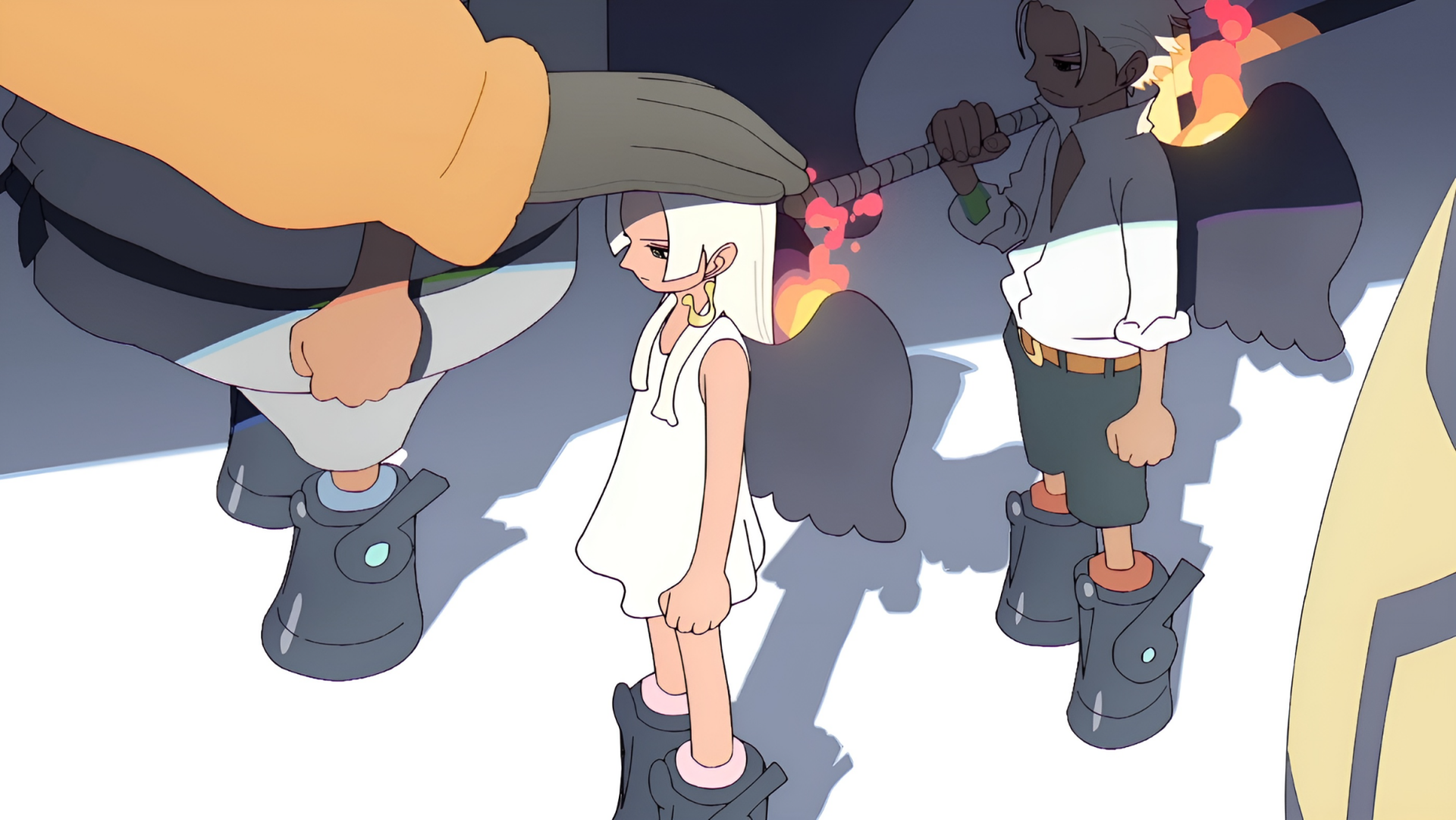 HD anime desktop wallpaper featuring S-Snake and S-Hawk from One Piece in a dynamic, stylized scene with dark shadows and bright highlights.