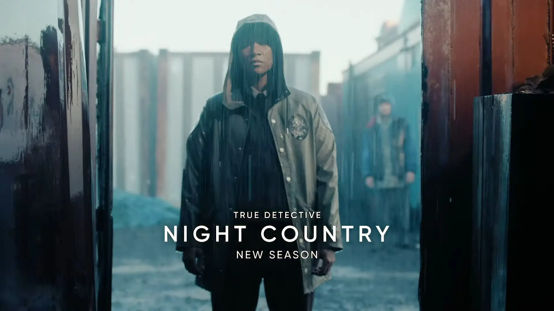HD desktop wallpaper featuring True Detective's new season titled Night Country, with central characters in a moody, outdoor setting.