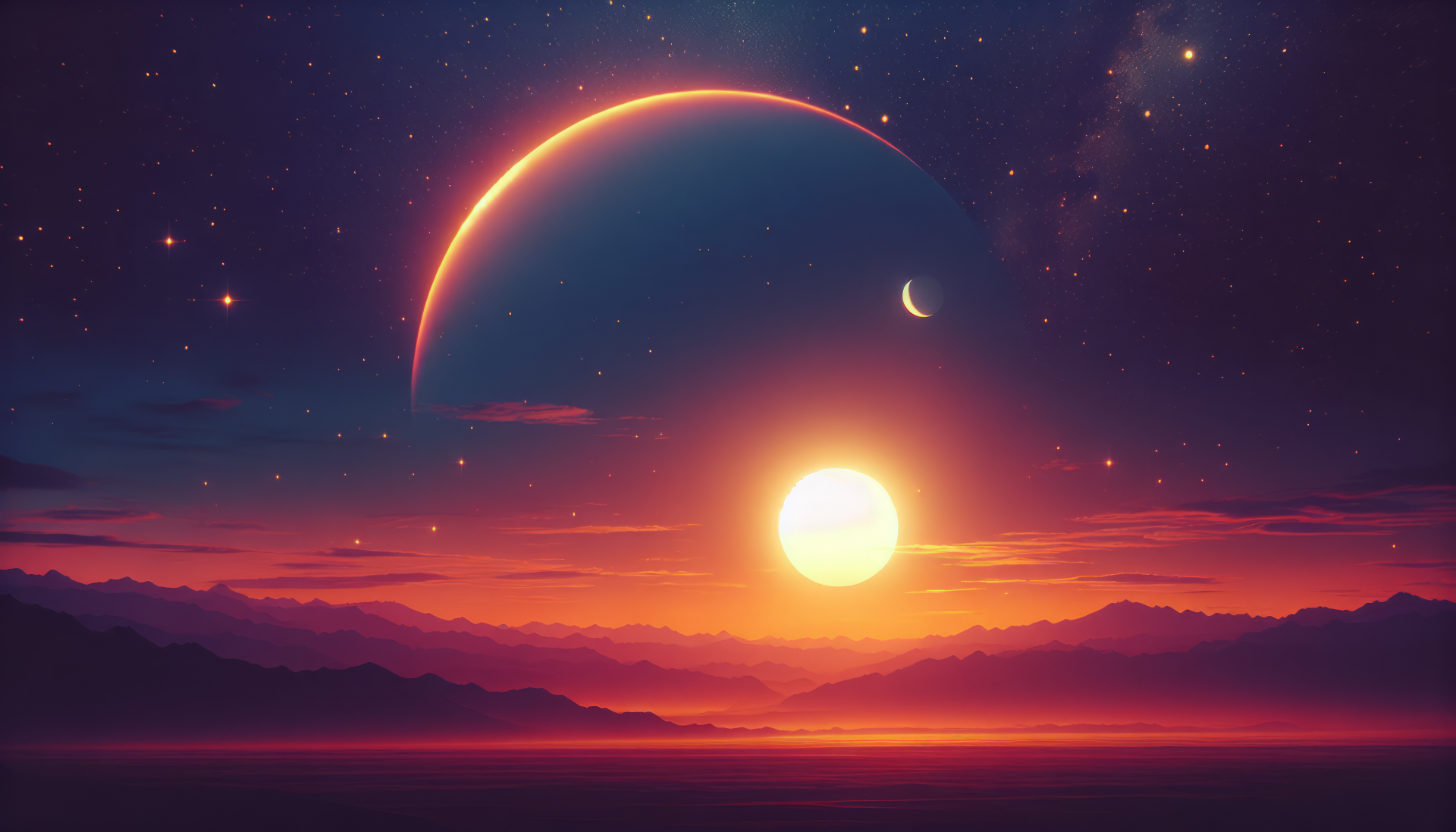 Celestial Twilight - Spectacular Space Sunrise HD Wallpaper by ...