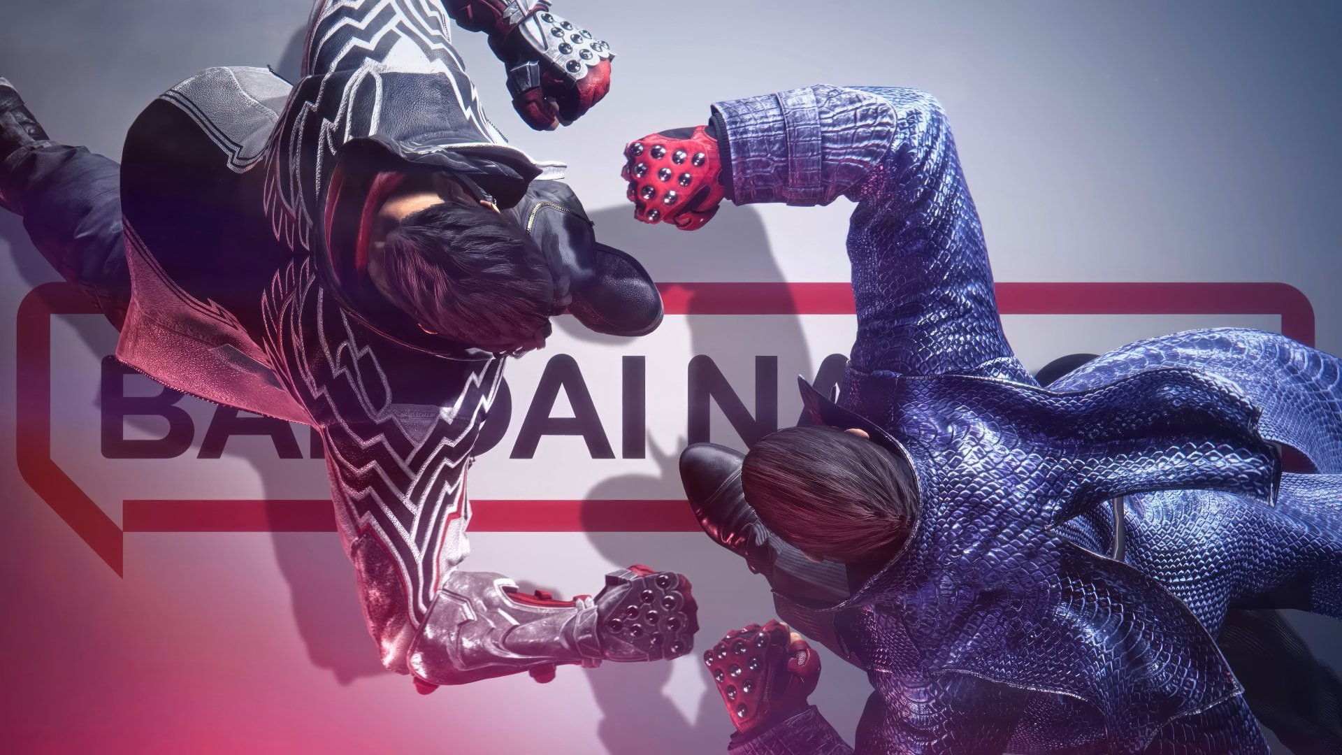 A dynamic HD wallpaper from Tekken 8, featuring two characters in an intense showdown, showcasing their unique fighting styles and vibrant designs.