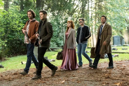 Jared Padalecki Jensen Ackles Dean Winchester Sam Winchester Castiel (Supernatural) TV Show Supernatural (TV Show) HD Desktop Wallpaper | Background Image