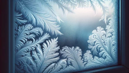 HD Wallpaper of a Frosty Window with Ice Crystal Patterns for Desktop Background