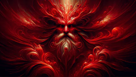 Elder God-themed abstract art in red hues, HD desktop wallpaper and background.