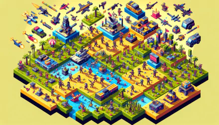 Isometric HD desktop wallpaper featuring a colorful, detailed miniature cityscape with buildings, vehicles, and people.