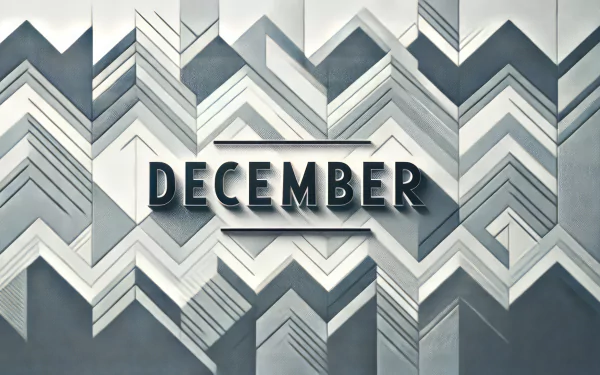 Abstract geometric pattern with December text for HD desktop wallpaper
