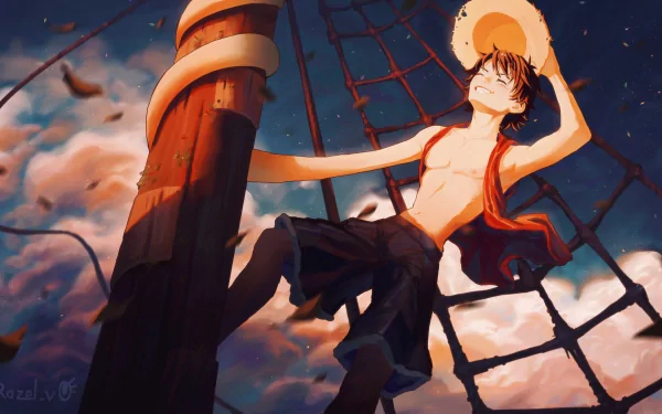 Luffy from One Piece in a vibrant HD desktop wallpaper, showcasing the iconic character in action.