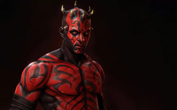 HD desktop wallpaper featuring the character Darth Maul from Star Wars with a dark background.