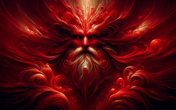 Elder God-themed abstract art in red hues, HD desktop wallpaper and background.