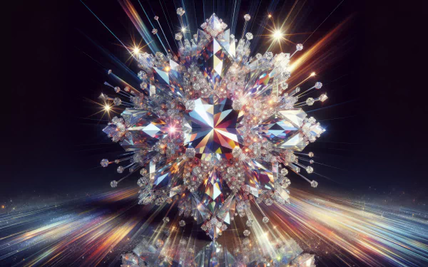HD desktop wallpaper featuring a radiant prism explosion with dynamic light streaks on a dark background.