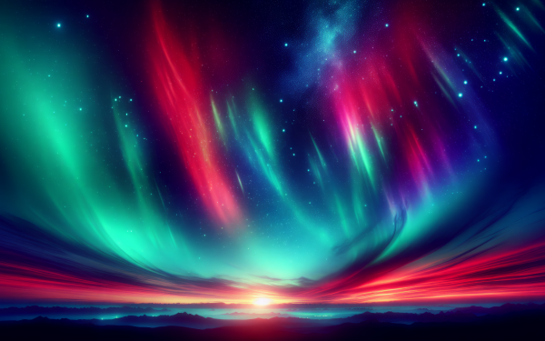 Stunning HD wallpaper of vibrant aurora borealis in the night sky for desktop background.