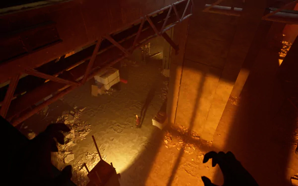 HD desktop wallpaper featuring a dark, atmospheric scene from Vampire: The Masquerade - Bloodlines 2, showcasing shadowy environments and dramatic lighting.