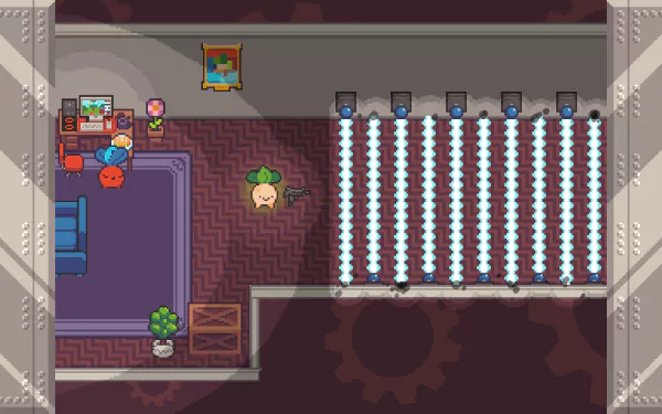 HD wallpaper of Turnip Boy robbing a bank level from the video game.