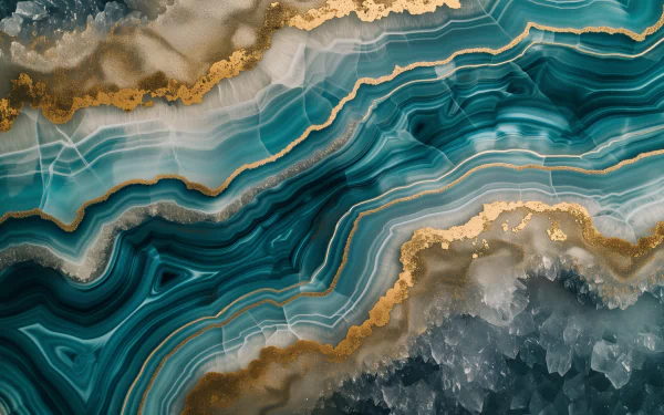 HD desktop wallpaper featuring the intricate patterns and vibrant colors of a geode cross-section.