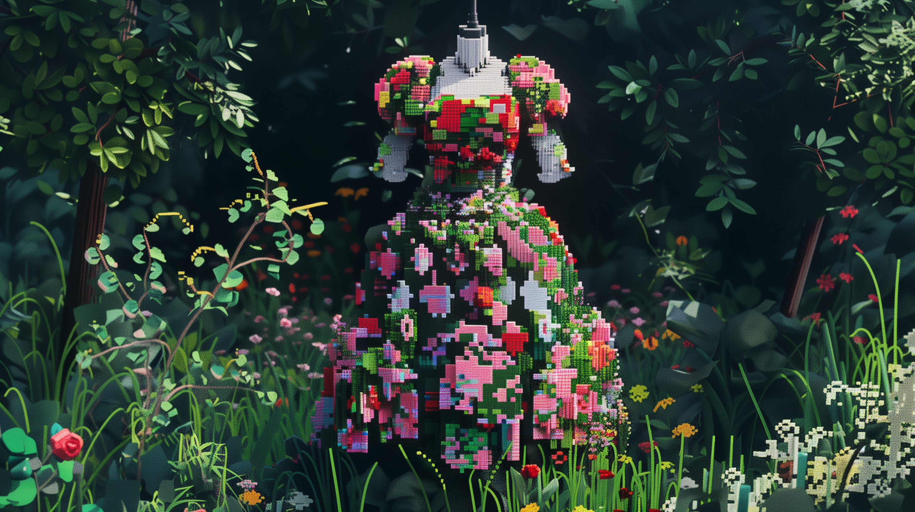 Vibrant Flower Garden HD Wallpaper by robokoboto