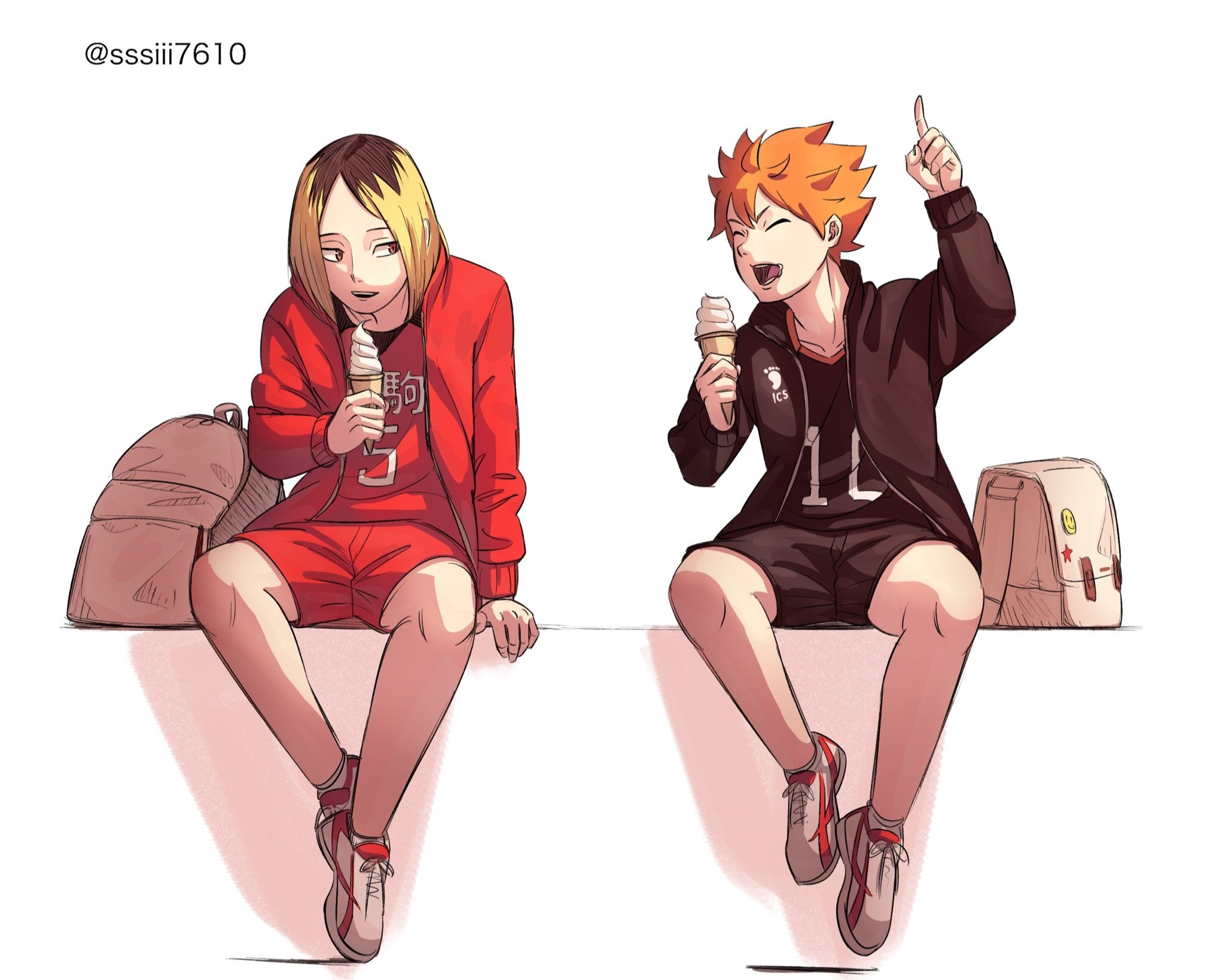 Dynamic Volleyball Duo: Kenma & Hinata HD Wallpaper - Download Now by しう