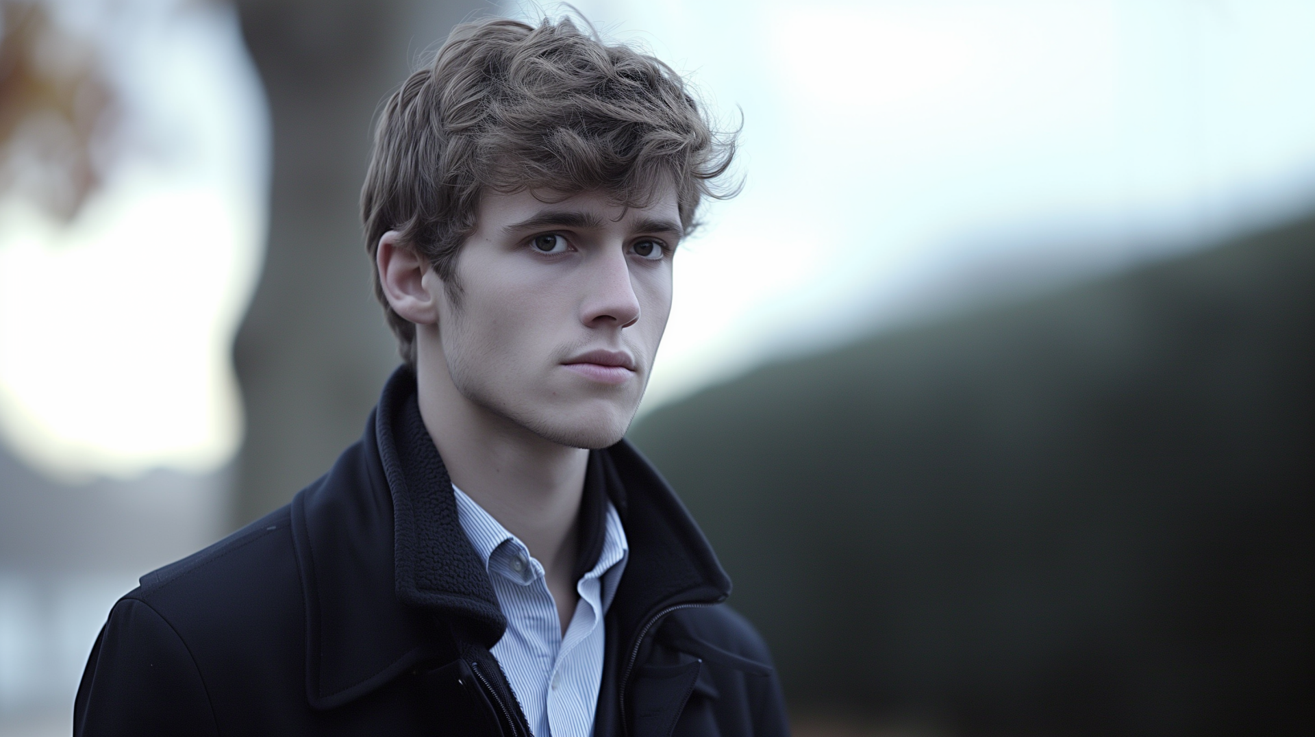 Stylish preppy man in a classic outfit posing for an HD desktop wallpaper.