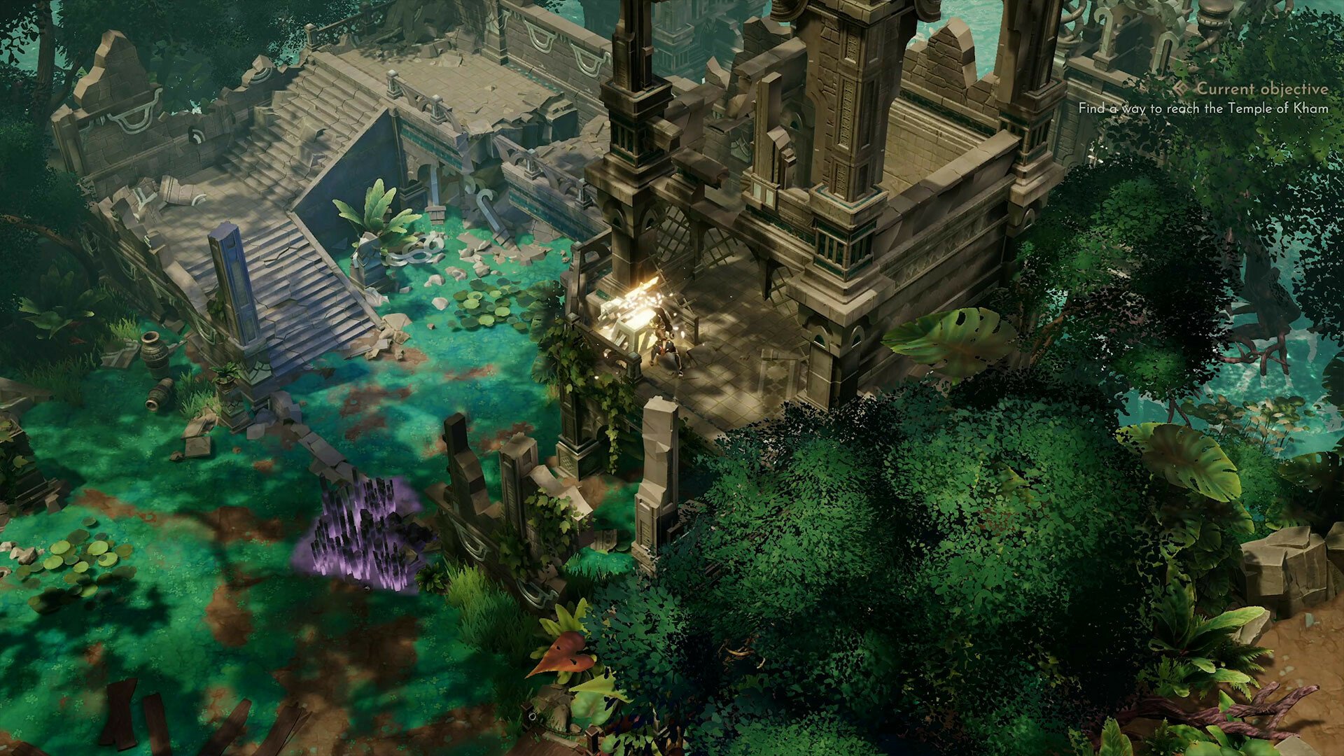 HD wallpaper of Lysfanga: The Time Shift Warrior video game featuring lush in-game environment with ancient ruins.