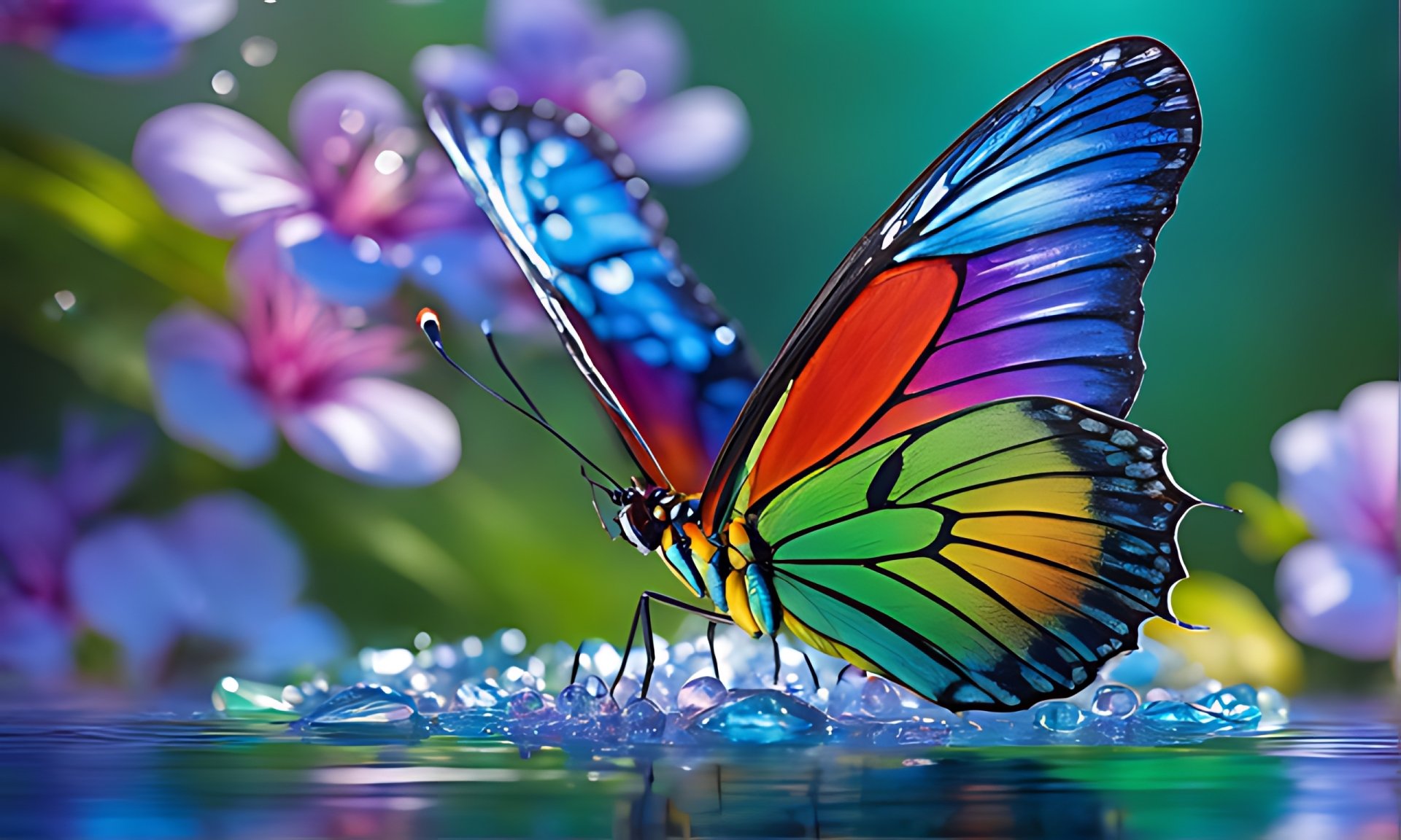 rainbow butterfly by lukychandra