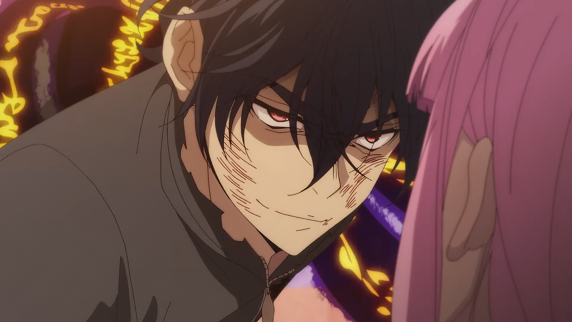 HD wallpaper from The Kingdoms of Ruin anime featuring a close-up of a character with intense red eyes.