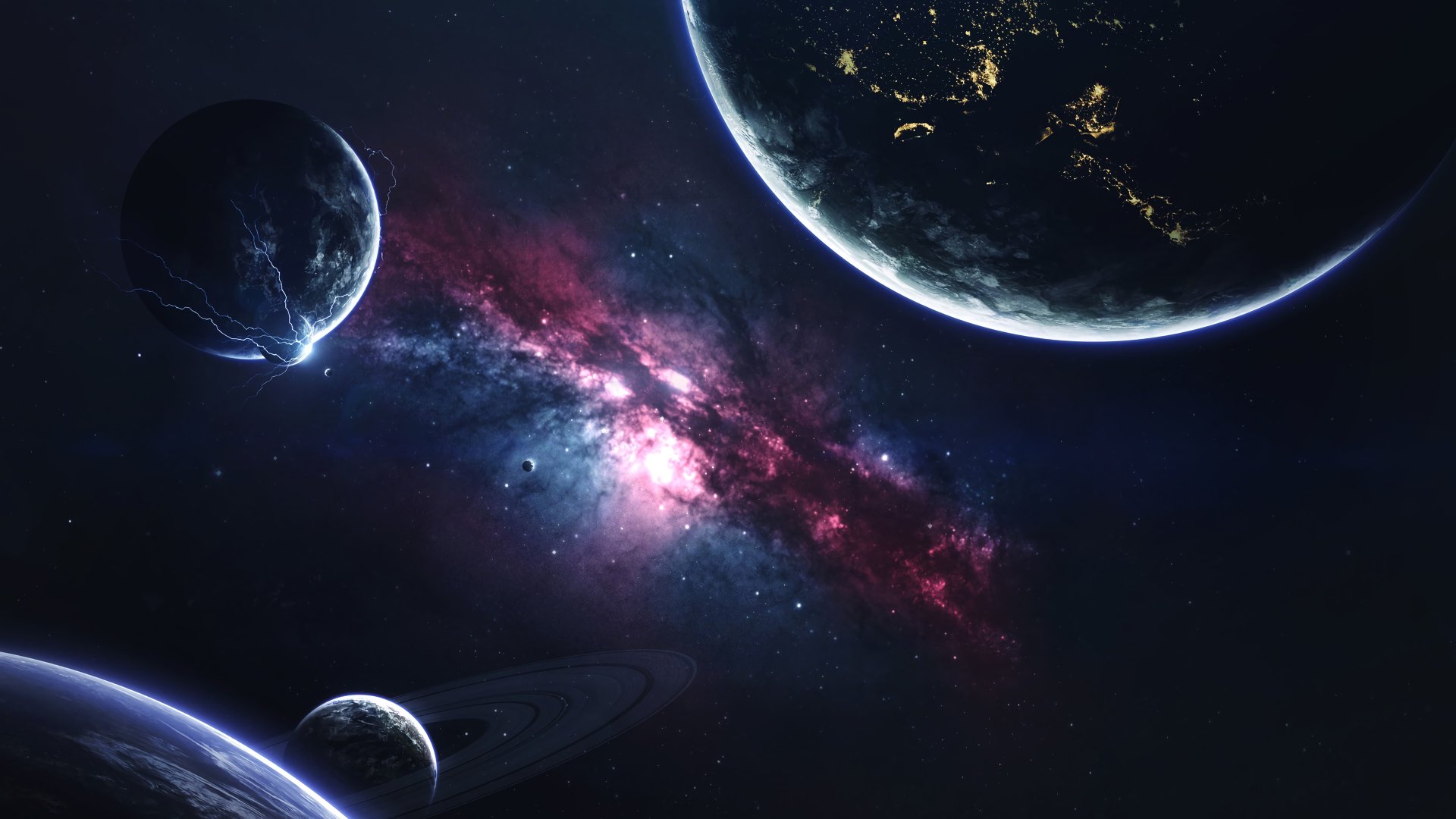 Download Space Stars Galaxy Planet Universe 4k Ultra Hd Wallpaper