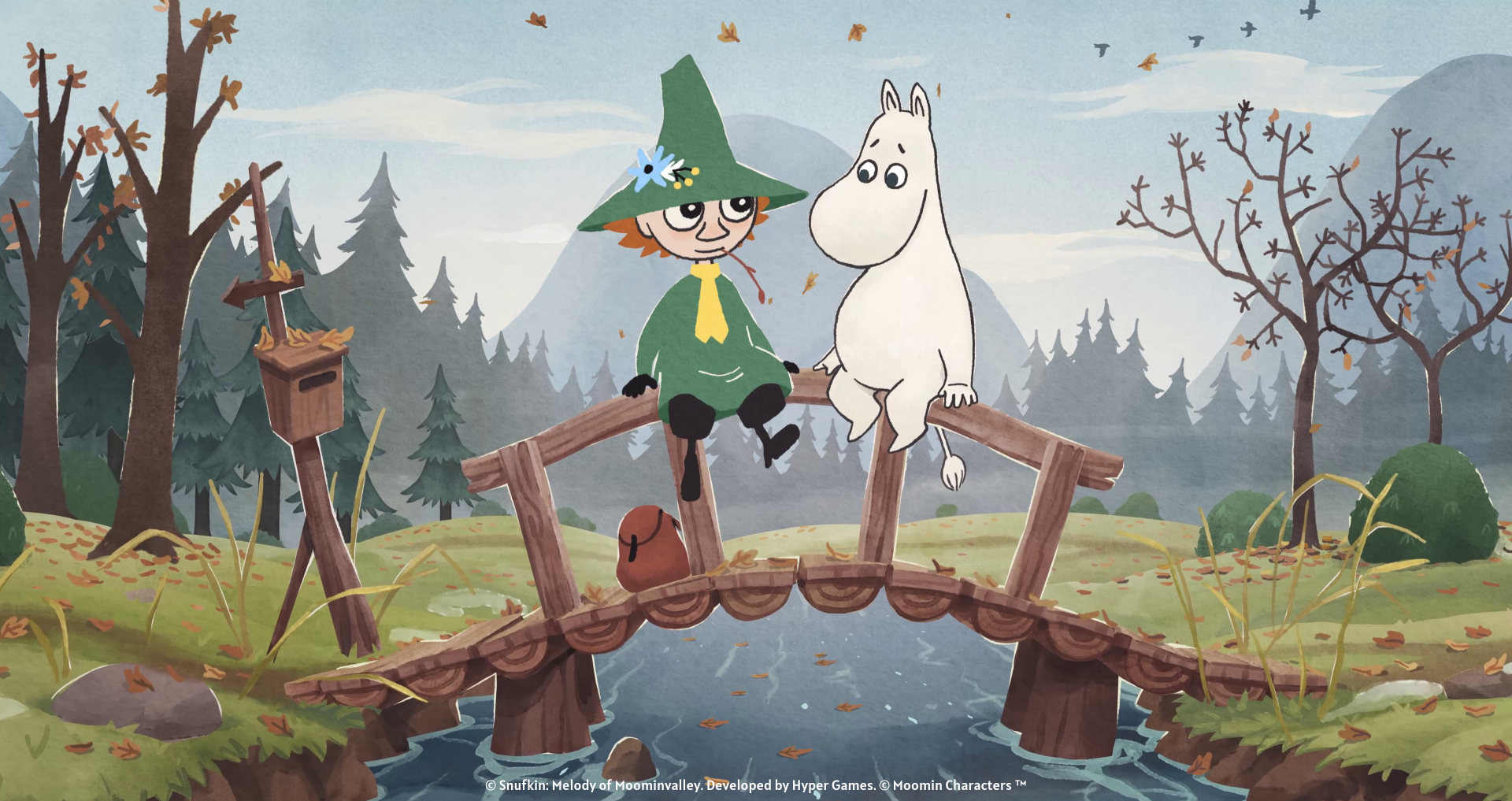 Snufkin and Moomintroll Harmony - Moominvalley Game HD Wallpaper