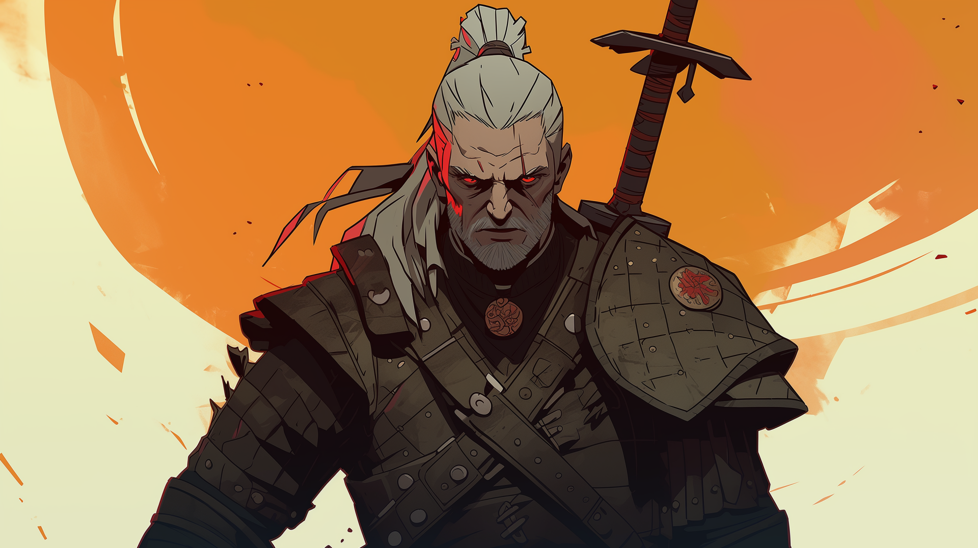 Download The Witcher Geralt Of Rivia AI Art Comic HD Wallpaper