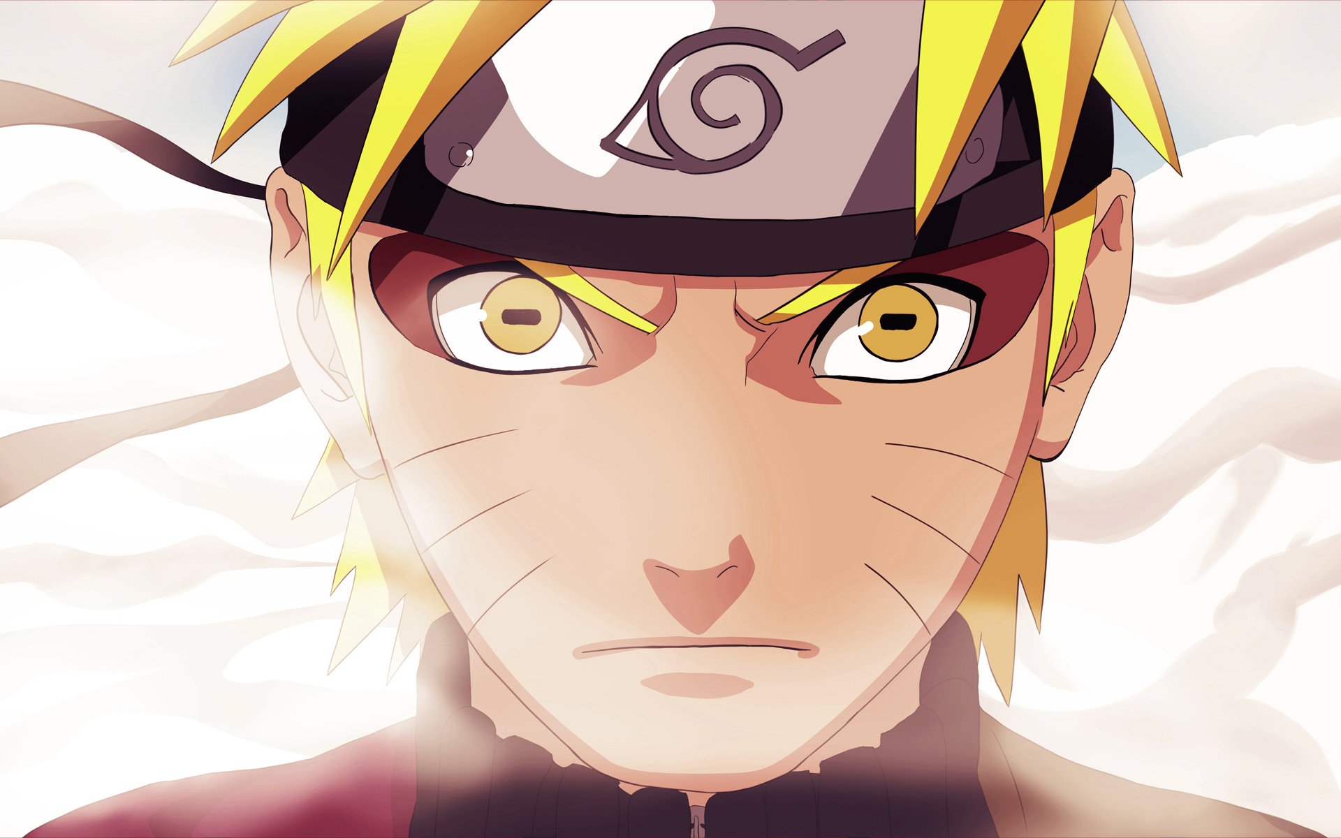 HD desktop wallpaper featuring Naruto Uzumaki from the anime series Naruto, set against a light background.
