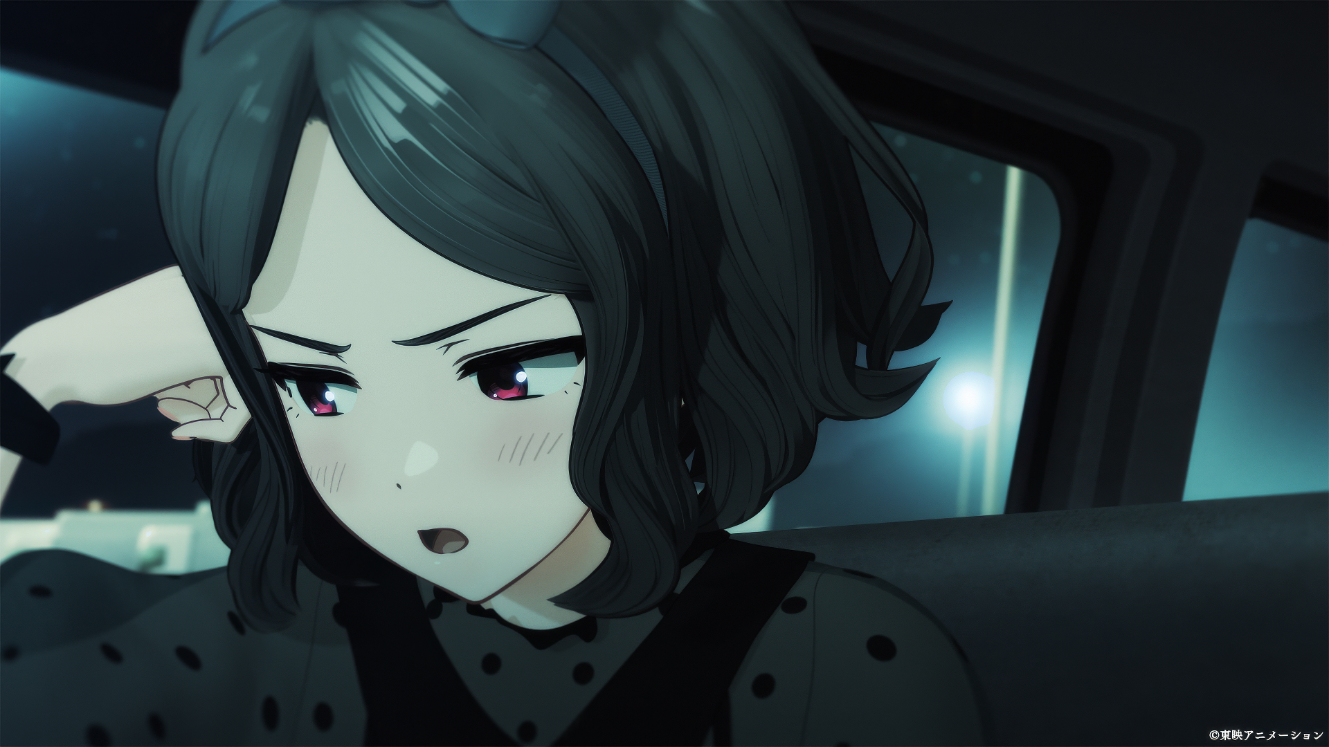 Anime girl from Girls Band Cry with a pensive expression in a HD desktop wallpaper and background.