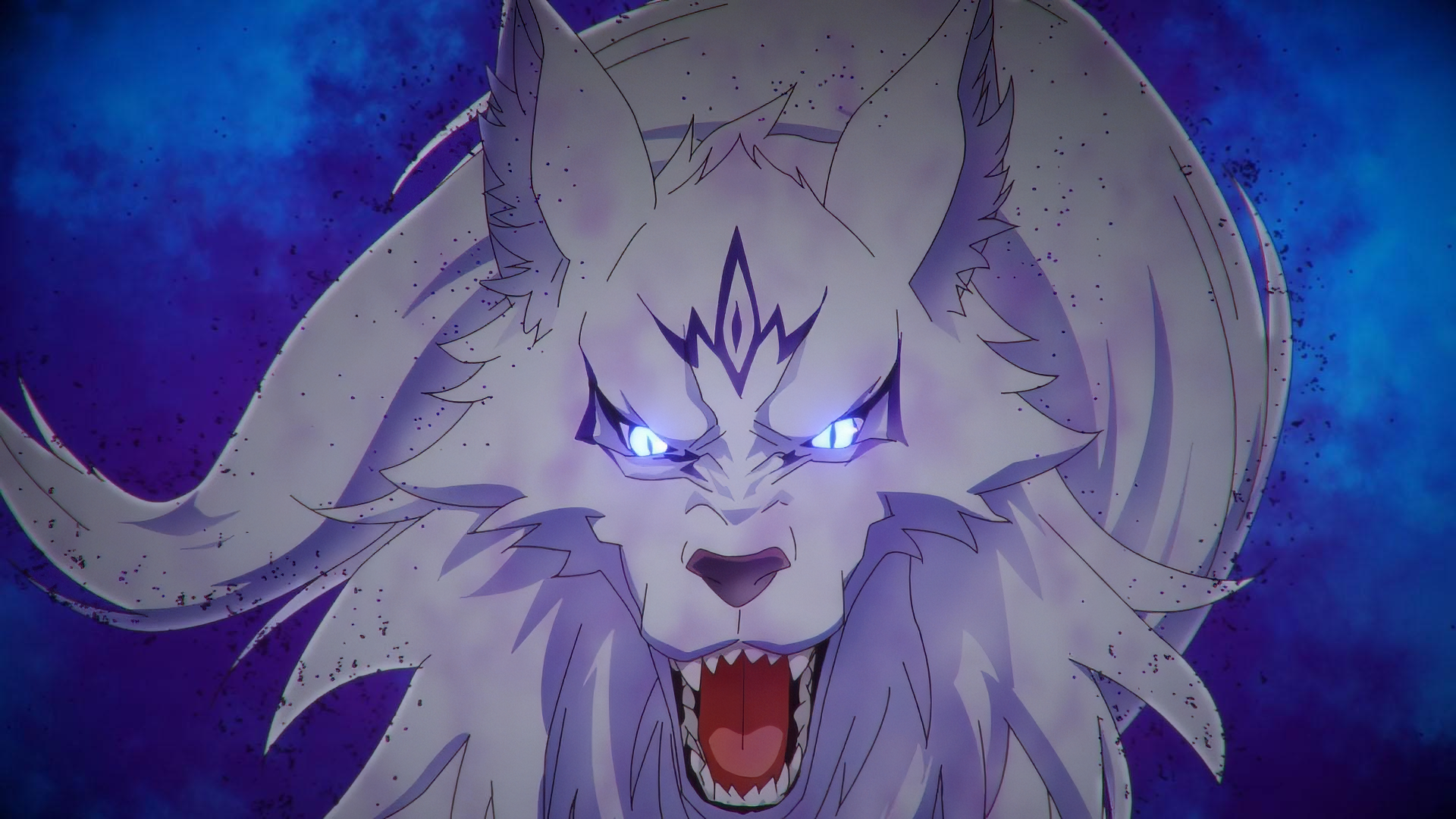 HD wallpaper of a fierce wolf from the anime Chillin' in Another World with Level 2 Super Cheat Powers.