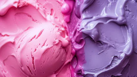 HD desktop wallpaper of pink and purple frozen yogurt swirls for a sweet dessert-themed background.