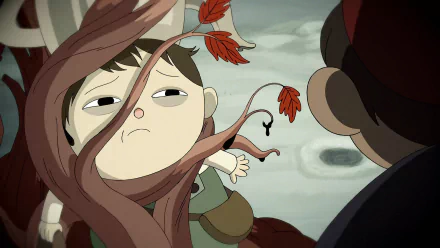 Over the Garden Wall HD desktop wallpaper featuring a scene with a main character entangled in branches.