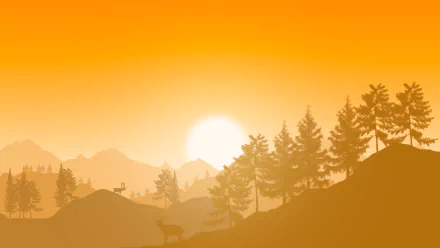  Sunrise Landscape Geometric Simple Abstract