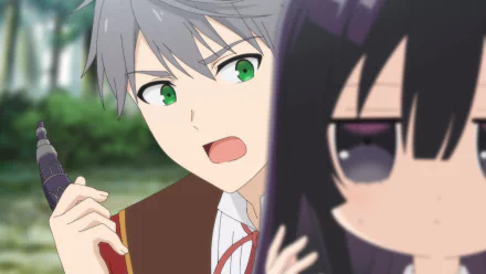 An engaging HD desktop wallpaper from the anime Villainess Level 99, featuring a tense scene between two characters, with vibrant colors and expressive emotions.