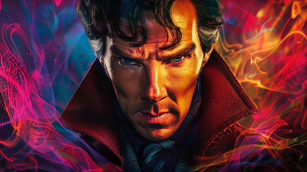 A vibrant fan art depiction of Sherlock Holmes, showcasing intense colors and dramatic lighting, making it an eye-catching HD desktop wallpaper and background.