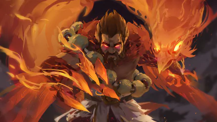 HD wallpaper featuring Udyr from League of Legends displaying fiery powers.