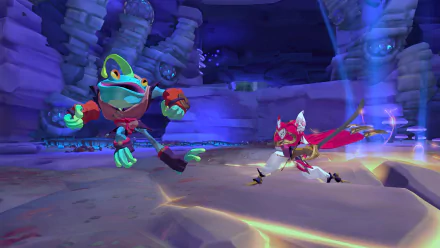 HD wallpaper featuring characters from Gigantic: Rampage Edition video game in action for desktop background.