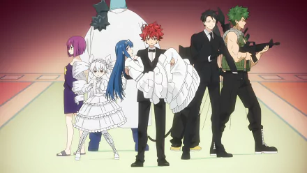 Anime-themed 4K Ultra HD desktop wallpaper featuring characters from Mission: Yozakura Family in dynamic poses against a gradient background.