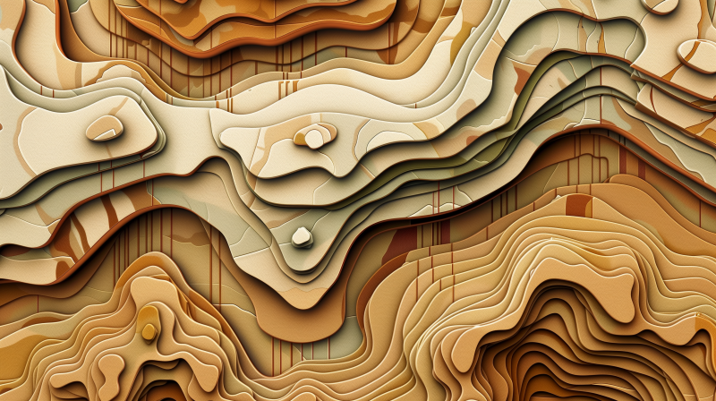 {{ Abstract artistic topography HD wallpaper with layered earth tones and flowing lines for desktop background. 