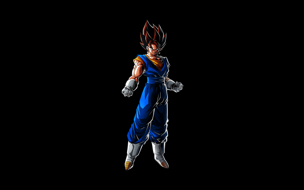 HD wallpaper featuring Vegito from Dragon Ball Legends video game with a black background.