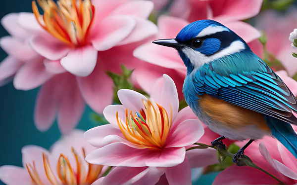  a beautiful bird and flower