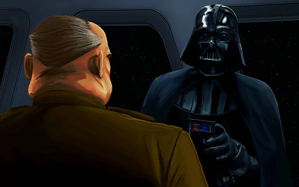 HD desktop wallpaper of Darth Vader in Star Wars: Dark Forces Remaster video game.