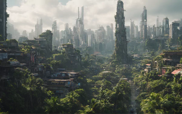  Jungle covered Sci-Fi City