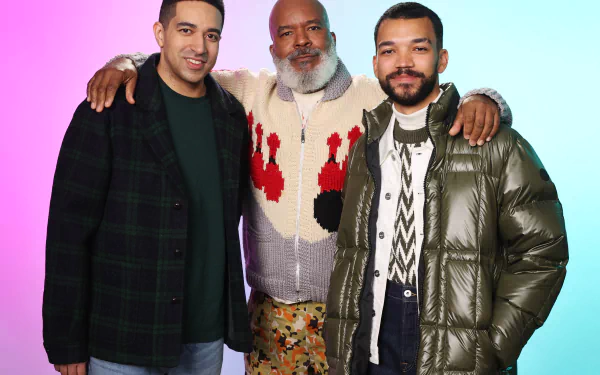 HD wallpaper of The American Society of Magical Negroes TV show featuring actors, including Justice Smith and David Alan Grier.