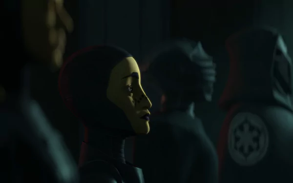 HD desktop wallpaper featuring a scene from Star Wars: Tales of the Empire with characters in silhouette.