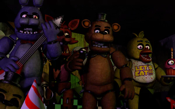 Freddy (Five Nights at Freddy's) Chica (Five NIghts at Freddy's) video game Freddy Fazbear's Pizza Five Nights at Freddy's HD Desktop Wallpaper | Background Image